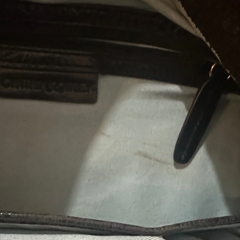 Cynthia Rowley Black Textured Leather Shoulder Bag with Gold Accents - Picture 8 of 10